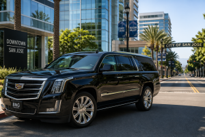 Limo service San Jose Cadillac Escalade in Silicon Valley business district